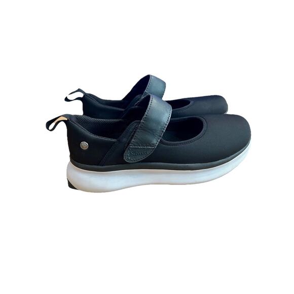 Silverts Mary Jane Womens 10.5 Black Mesh Hook &‎ Loop Walking Comfort Shoes - Picture 2 of 9